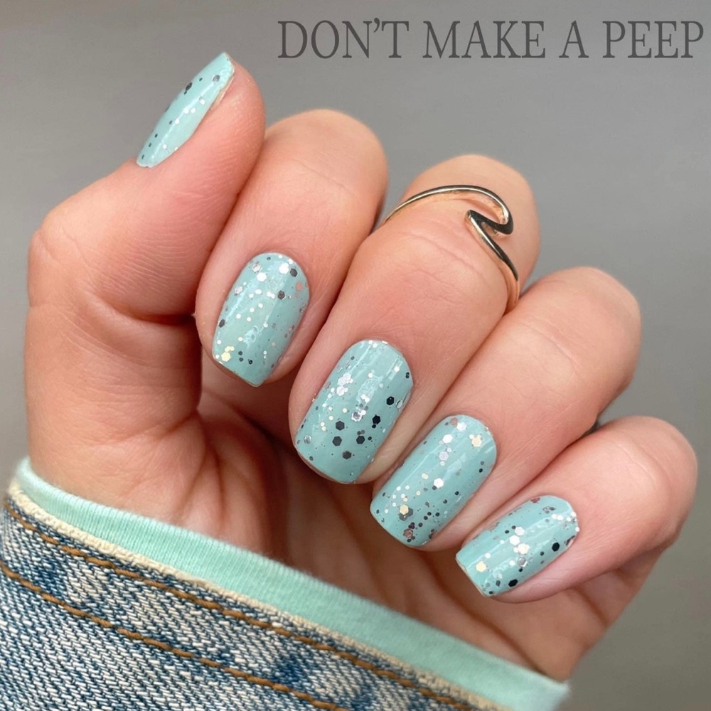 *Retired* Color Street: Don’t Make a Peep | Blue Spring Easter Silver Glitter - Picture 2 of 16